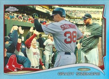 2014 Topps Chrome - Blue Refractors #142 Grady Sizemore Front