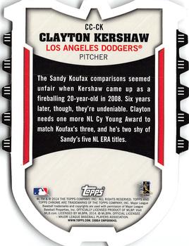 2014 Topps Chrome - Chrome Connections Die Cuts #CC-CK Clayton Kershaw Back