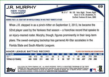 2014 Topps Chrome - Rookie Autographs #69 J.R. Murphy Back