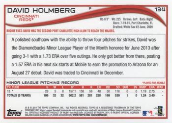 2014 Topps Chrome - Rookie Autographs #134 David Holmberg Back
