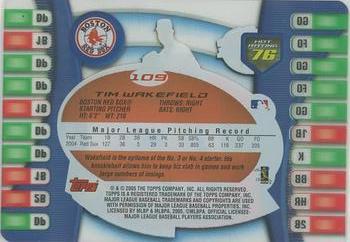 2005 Topps Hot Button #109 Tim Wakefield Back