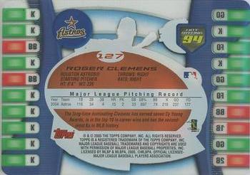 2005 Topps Hot Button #127 Roger Clemens Back
