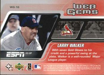 2005 Upper Deck ESPN - Web Gems #WG-16 Larry Walker Back