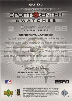 2005 Upper Deck ESPN - SportsCenter Swatches #GU-DJ Derek Jeter Back