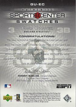 2005 Upper Deck ESPN - SportsCenter Swatches #GU-EC Eric Chavez Back