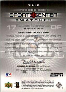2005 Upper Deck ESPN - SportsCenter Swatches #GU-LB Lance Berkman Back