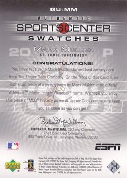 2005 Upper Deck ESPN - SportsCenter Swatches #GU-MM Mark Mulder Back