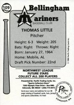 1986 Cramer Bellingham Mariners #109 Thomas Little Back