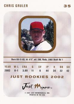 2002-03 Just Rookies #35 Chris Gruler Back
