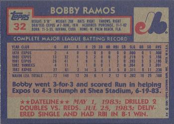 1984 Topps #32 Bobby Ramos Back