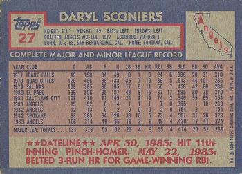 1984 Topps #27 Daryl Sconiers Back