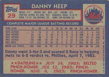 1984 Topps #29 Danny Heep Back