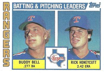 1984 Topps #37 Rangers Leaders / Checklist (Buddy Bell / Rick Honeycutt) Front