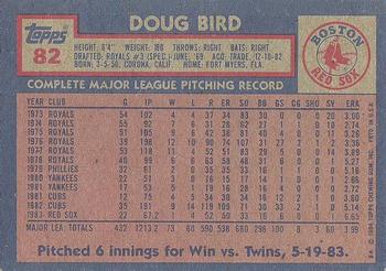 1984 Topps #82 Doug Bird Back