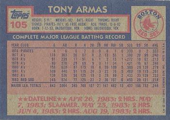 1984 Topps #105 Tony Armas Back