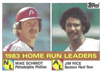 1984 Topps #132 1983 Home Run Leaders (Mike Schmidt / Jim Rice) Front