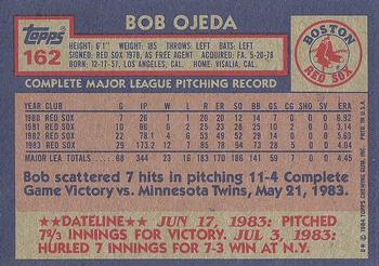 1984 Topps #162 Bob Ojeda Back