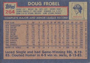 1984 Topps #264 Doug Frobel Back