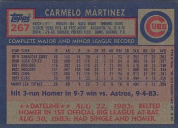1984 Topps #267 Carmelo Martinez Back