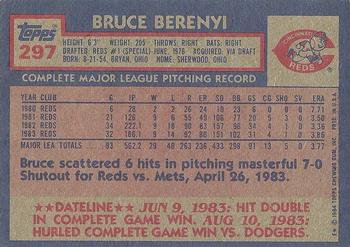 1984 Topps #297 Bruce Berenyi Back