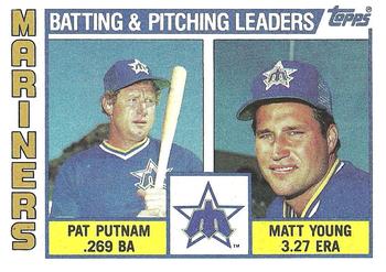 1984 Topps #336 Mariners Leaders / Checklist (Pat Putnam / Matt Young) Front