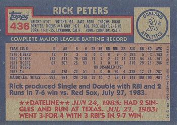1984 Topps #436 Rick Peters Back