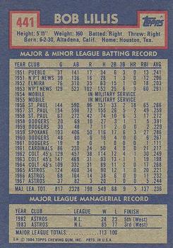 Bob Lillis - Astros #561 Topps 1986 Baseball Trading Card