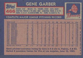 1984 Topps #466 Gene Garber Back