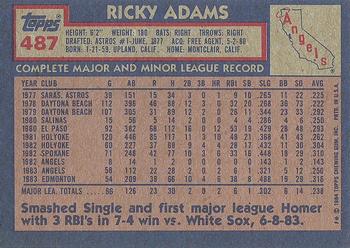 1984 Topps #487 Ricky Adams Back