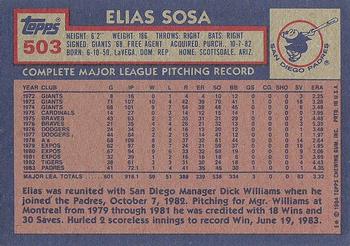 1984 Topps #503 Elias Sosa Back