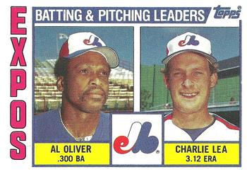 1984 Topps #516 Expos Leaders / Checklist (Al Oliver / Charlie Lea) Front
