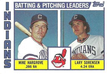 1984 Topps #546 Indians Leaders / Checklist (Mike Hargrove / Lary Sorensen) Front