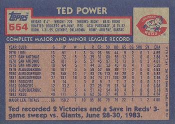 1984 Topps #554 Ted Power Back