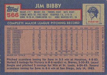 1984 Topps #566 Jim Bibby Back