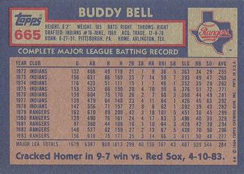 1984 Topps #665 Buddy Bell Back