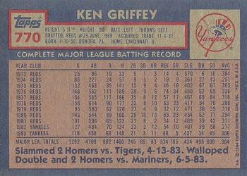 1984 Topps #770 Ken Griffey Back