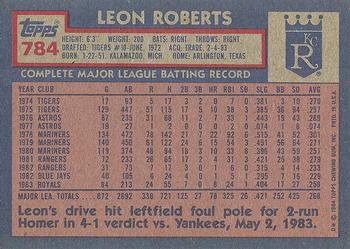 1984 Topps #784 Leon Roberts Back