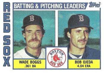 1984 Topps #786 Red Sox Leaders / Checklist (Wade Boggs / Bob Ojeda) Front