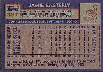1984 Topps #367 Jamie Easterly Back