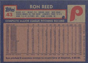 1984 Topps #43 Ron Reed Back