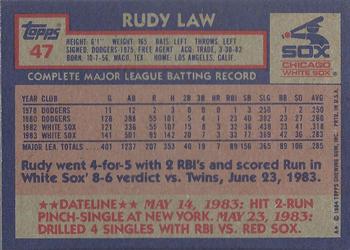 1984 Topps #47 Rudy Law Back