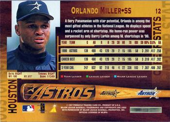 1997 Pinnacle #12 Orlando Miller Back
