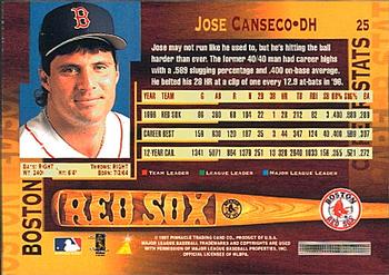 1997 Pinnacle #25 Jose Canseco Back