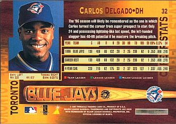 1997 Pinnacle #32 Carlos Delgado Back