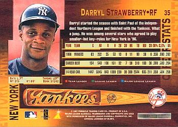 1997 Pinnacle #35 Darryl Strawberry Back