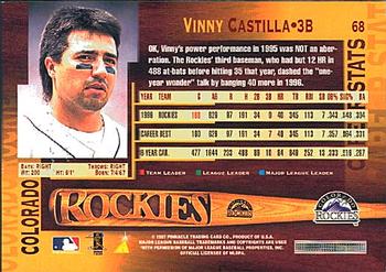 1997 Pinnacle #68 Vinny Castilla Back