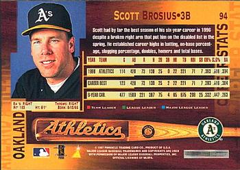 1997 Pinnacle #94 Scott Brosius Back