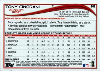 2014 Topps Chrome - Purple Refractors #96 Tony Cingrani Back