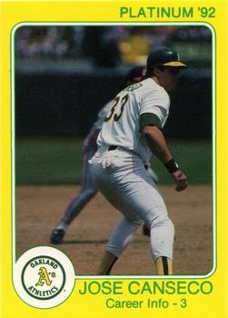 1992 Star Platinum #80 Jose Canseco Front