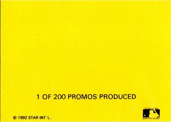 1992 Star Platinum - Promos #NNO Dave Justice Back